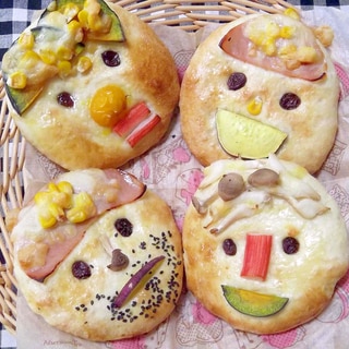 「お手伝いレシピ」家族の似顔絵パン